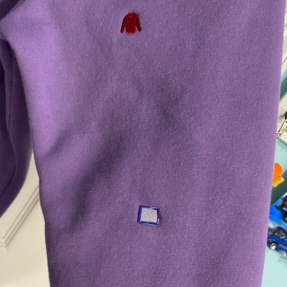 Purple Heavy Weight Crewneck Sweatshirt with Friends Charms Embroidered 2XL - Picture 7 of 16
